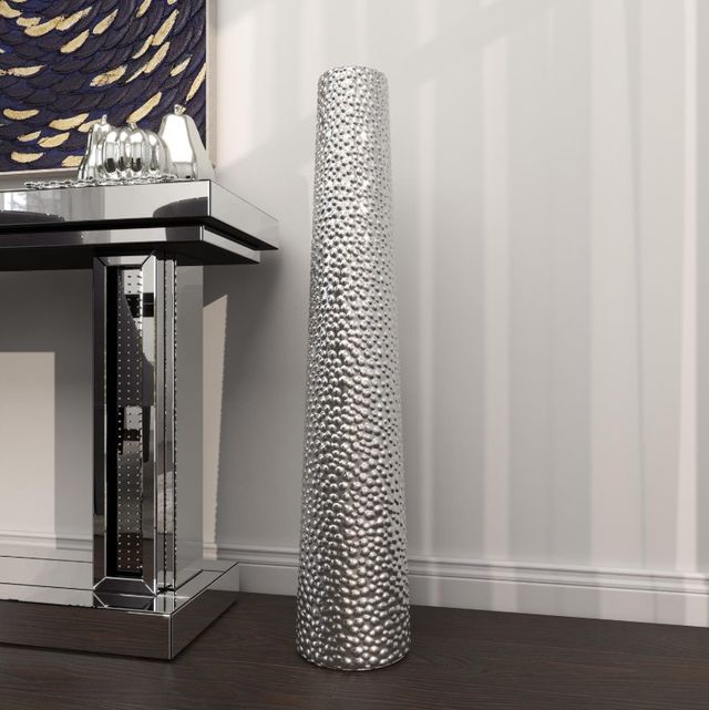 Deco Marche Silver Tall Vase with Bubble Texture-3