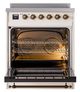 Ilve® Nostalgie II Noblesse 30'' Antique White Pro Style Induction Range with Burnished Trim-1