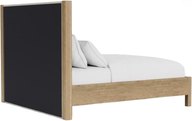 Riverside Furniture Davie Gray/Pale Oak King Upholstered Panel Bed-3