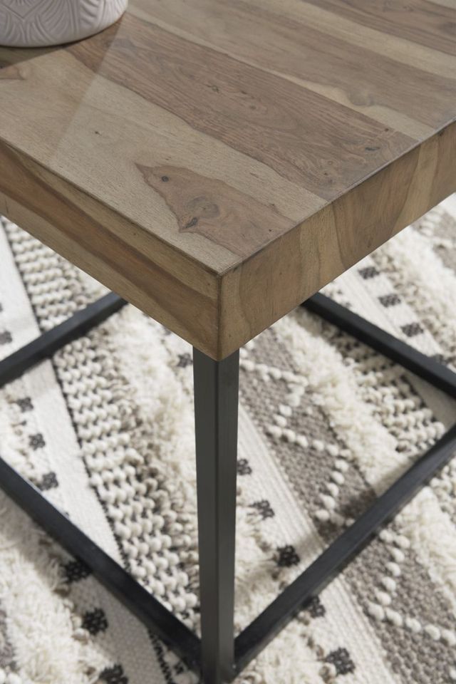 Signature Design by Ashley® Bellwick Natural End Table with Black Metal Base-3