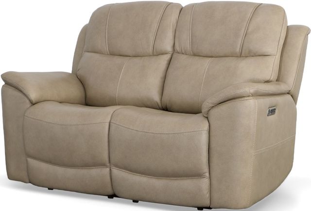 Flexsteel® Crew Pebble Power Reclining Loveseat with Power Headrests and Lumbar-2