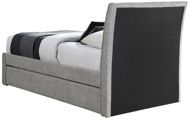 Meridian Furniture Myles Grey Twin Chenille Fabric Upholstered Panel Bed with Trundle-3