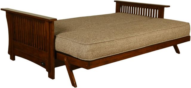 Kodiak Furniture Alexa Black Walnut/Natural Beauty Taupestone Full Futon Frame with Mattress-1