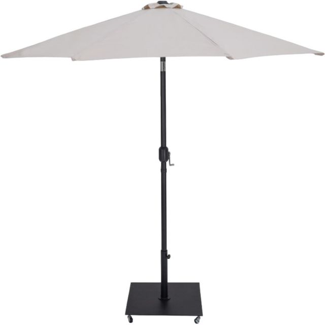 Meridian Furniture Fiji Beige/Matte Black Aluminum Outdoor Patio Umbrella and Base-0