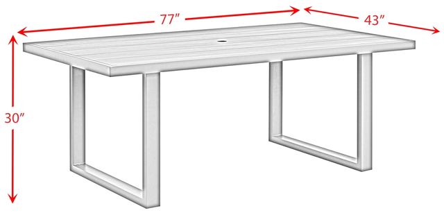 Elements International Playa Dark Gray Aluminum Outdoor Dining Table-2