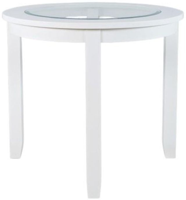 Jofran Inc. Urban Icon Glass Top Round Dining Table with White Base-0