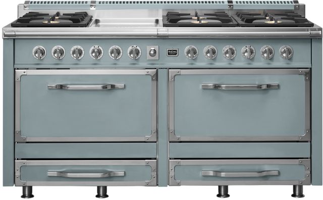 Viking® Tuscany 66” November Sky Pro Style Dual Fuel Range with Griddle-0