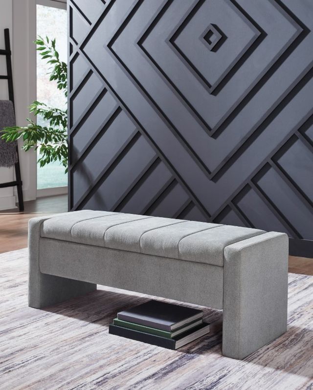 Signature Design by Ashley® Akselman Gray Storage Bench-4