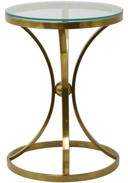 Deco Marche U Select Clear Accent Table with Gold Base-0