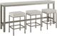 Universal Explore Home™ Oasis Antique Nickel/Nomad Snow Console with Stools-0