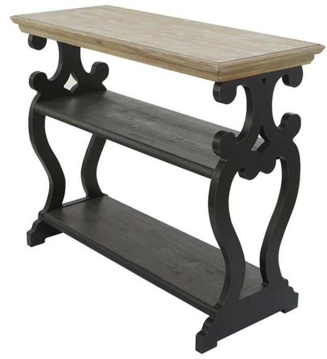 Deco Marche Brown Console Table with Black Base-1