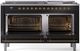 Ilve® Nostalgie II Series 60" Glossy Black Pro Style Dual Fuel Range-1