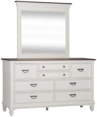 Liberty Furniture Allyson Park Wire Brushed White Dresser with Crown