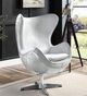 ACME Furniture Brancaster Aluminum/Vintage White Leather Swivel Accent Chair-1