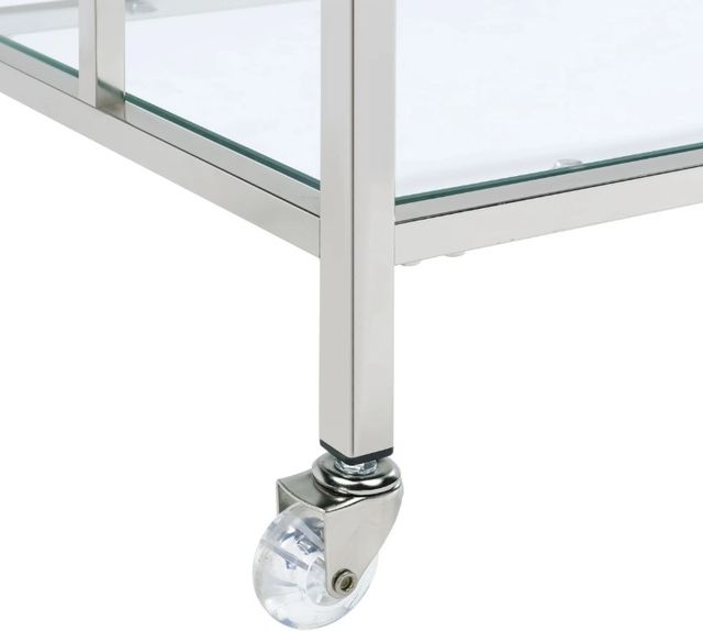 Elements International Ezra Chrome Serving Bar Cart-3