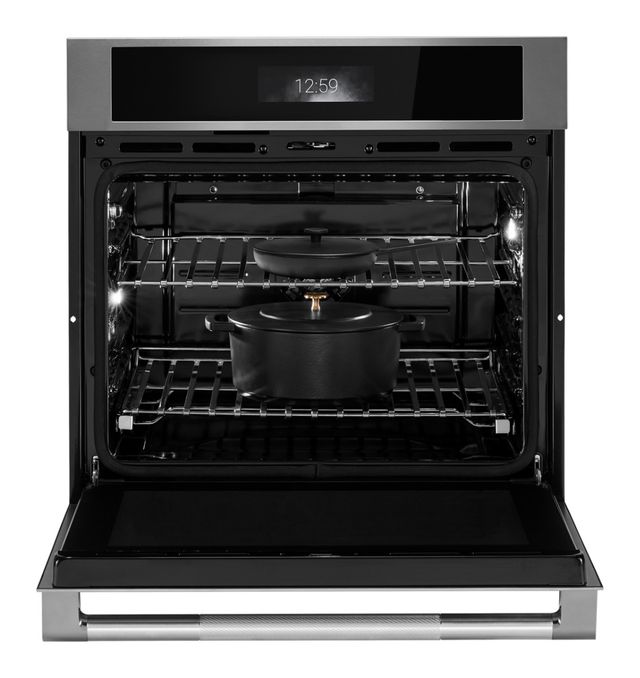 Jennair® RISE™ 30" Stainless Steel Single Electric Wall Oven with MultiMode® True Convection with Smooth Glide Flat-Tine Racks-2