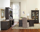 Riverside Furniture Regency Antique Oak Executive Desk with Matte Black Base-3