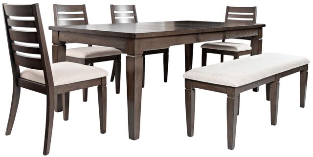 Jofran Inc. Lincoln Square 6-Piece Dark Espresso/Light Cream Dining Set-0