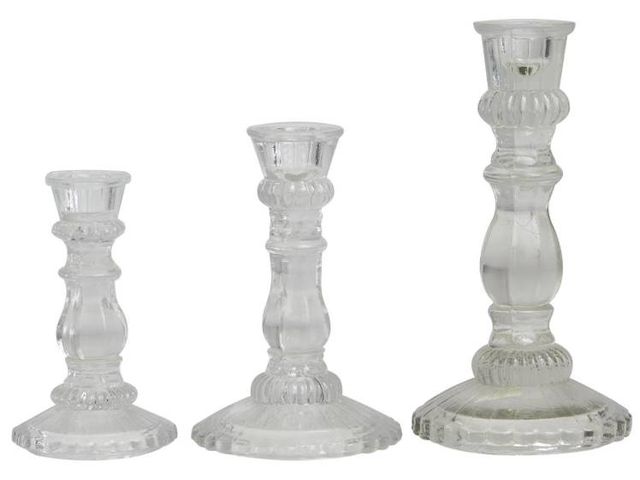 Deco Marche Novogratz 3-Piece Clear Candle Holder Set-1
