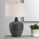 Uttermost® Graphite Distressed Charcoal Ribbed Table Lamp-1
