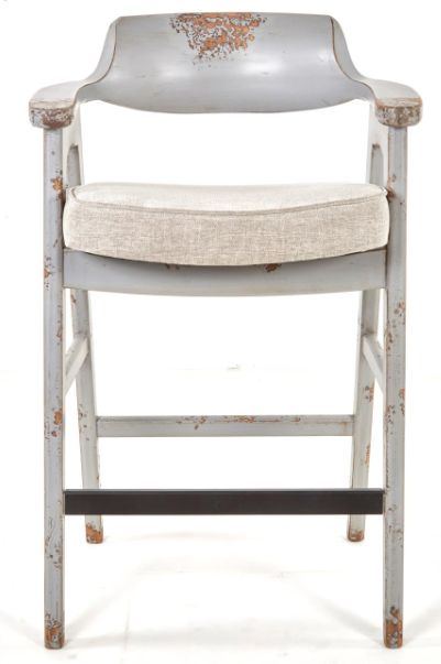 Nest Home Collections Wagner Anew Gray/ Distressed Blue Bar Stool-1