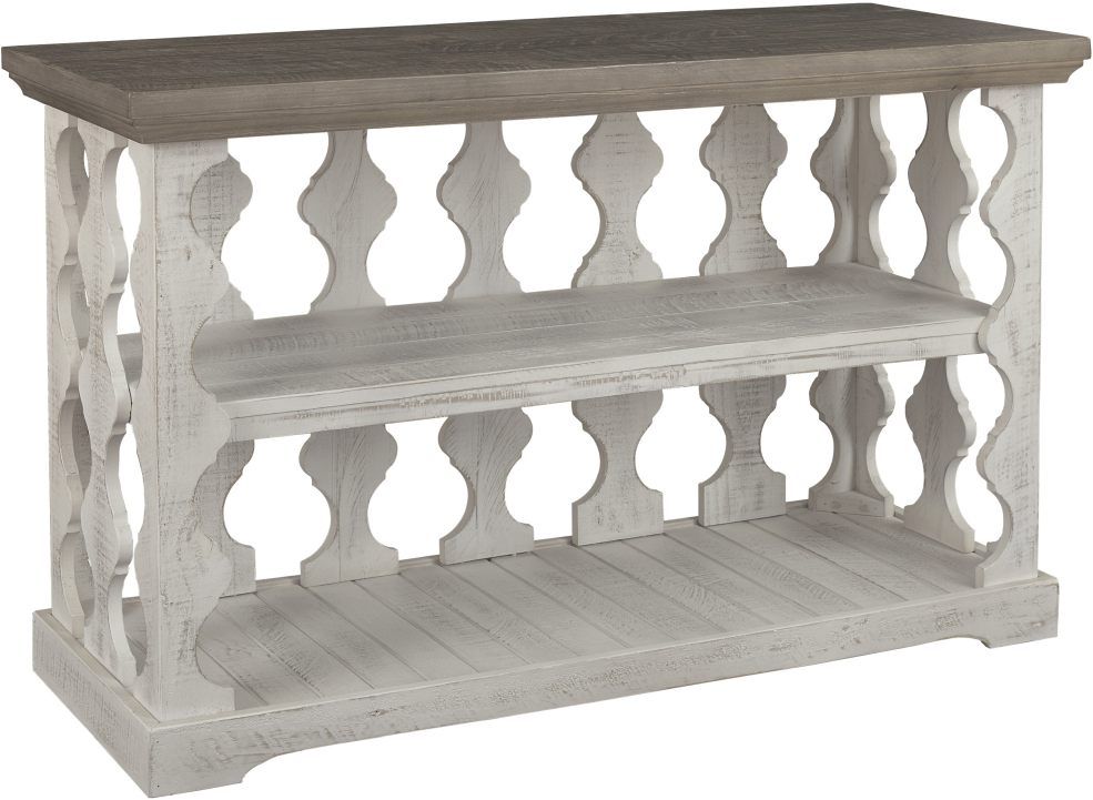 Signature Design by Ashley® Havalance Gray Console Sofa Table with Vintage White Base