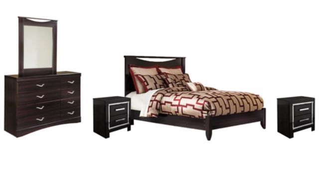 Signature Design by Ashley® Zanbury 5-Piece Merlot Queen Panel Bed Set-0