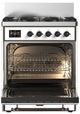 Ilve® Majestic III 30" Custom Pro Style Dual Fuel Liquid Propane Range with 5 Black Brass Burners and Burnished Trim-1