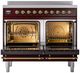 Ilve® Nostalgie II Series 40" Burgundy Pro Style Induction Range-1