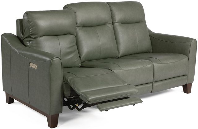 Flexsteel® Forte Gray Power Reclining Sofa With Power Headrest-2