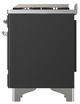 Ilve® Majestic III 60" Graphite Matte Pro Style Dual Fuel Liquid Propane Range with Solid Door and Chrome Trim-4