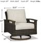 Signature Design by Ashley® Paradise Trail 2-Piece Medium Brown Aluminum/Resin Wicker Outdoor Swivel Lounge Chair Set-4