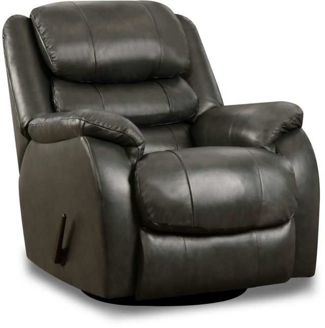 Homestretch Dark Gray Swivel Glider Recliner-0