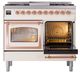 Ilve® Nostalgie II Noblesse 40'' Antique White Pro Style Dual Fuel Range with Copper Trim-4