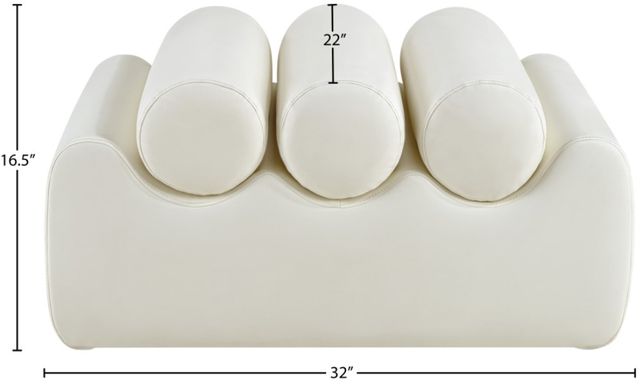 Meridian Furniture Rumble Cream 32" Bench-3