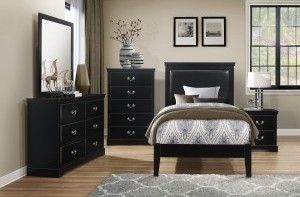 Mazin Furniture Seabright Black Twin Bed-2