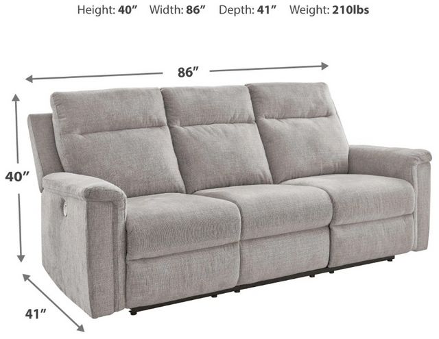 Signature Design by Ashley® Barnsana Ash Power Reclining Sofa-5