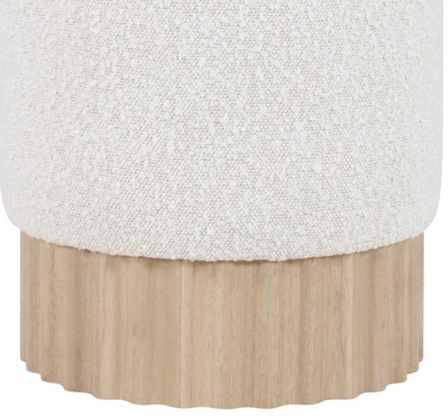 Meridian Furniture Veranda Cream/Natural Boucle Fabric Ottoman-1