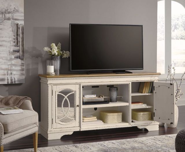 Signature Design by Ashley® Realyn Chipped White TV Stand-6
