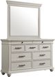 Elements International Slater Antique White Dresser and Mirror-0