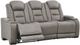 Signature Design by Ashley® The Man-Den Gray Power Reclining Sofa with Adjustable Headrest-4