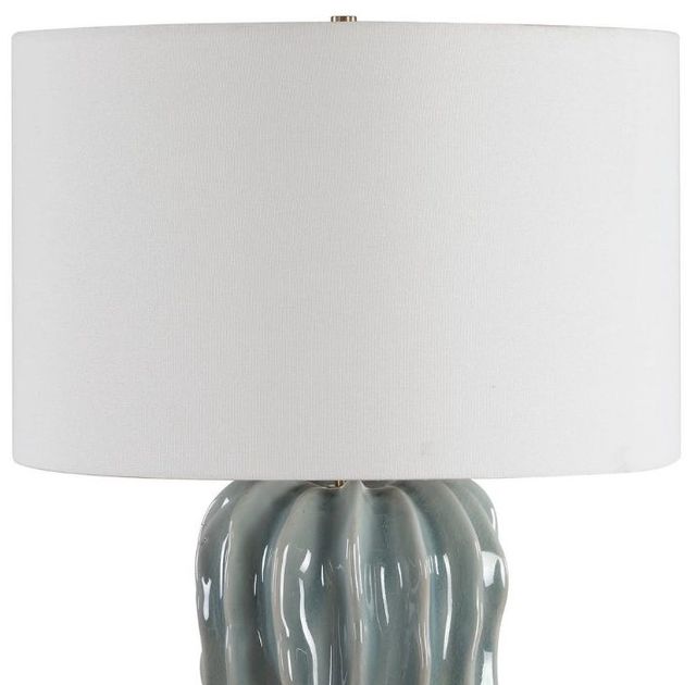 Uttermost® Niese Light Blue Glaze Table Lamp-4