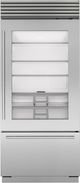 Sub-Zero® Classic Series 36" 20.8 Cu. Ft. Stainless Steel Built-In Right Hinge Over and Under Refrigerator/Freezer with Glass Door-0
