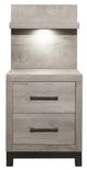Homelegance® Zephy Light Gray Nightstand with Wall Panel-2