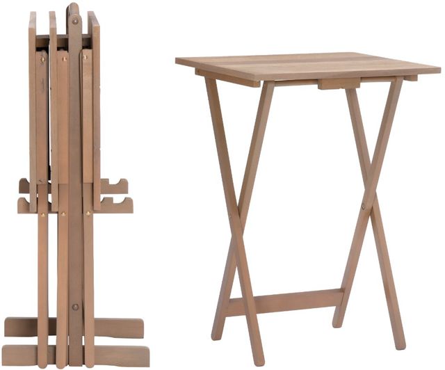 Linon Driftwood Acacia Tray Table Set-0