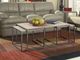 Hammary® Modern Basics 3-Piece Brown Marble Top Rectangular Nesting Cocktail Table Set with Antique Silver Base-1