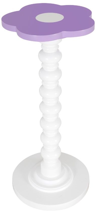 Linon Violet Purple Tall Table with White Base-2