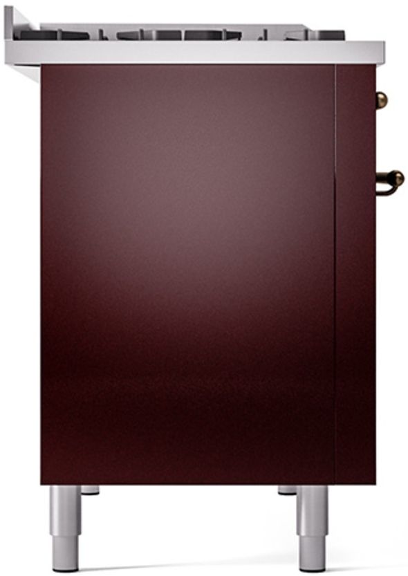 Ilve® Nostalgie II Series 48" Burgundy Pro Style Dual Fuel Range-3