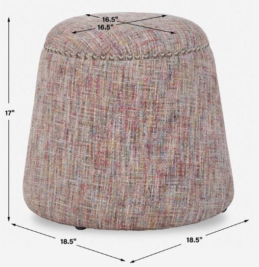 Uttermost® Gumdrop Confetti Chenille Ottoman-2