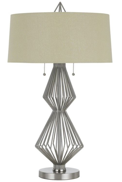 Cal® Lighting & Accessories Ternimetal Brushed Steel Table Lamp-0